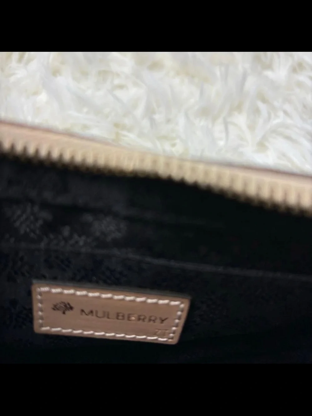 Mulberry Sage Pebbled Leather Shoulder Bag with Tan Trim